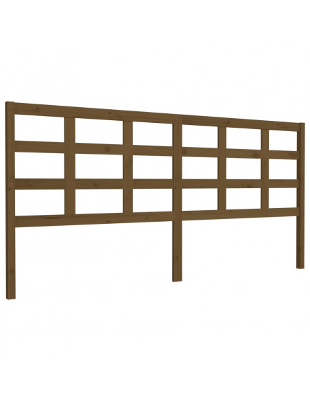 Testiera Letto Miele 205,5x4x100 cm in Legno Massello di Pino