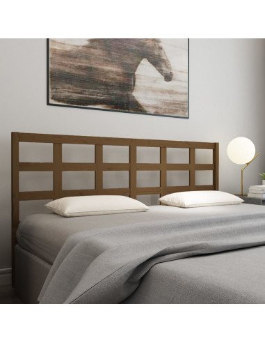 Testiera Letto Miele 205,5x4x100 cm in Legno Massello di Pino
