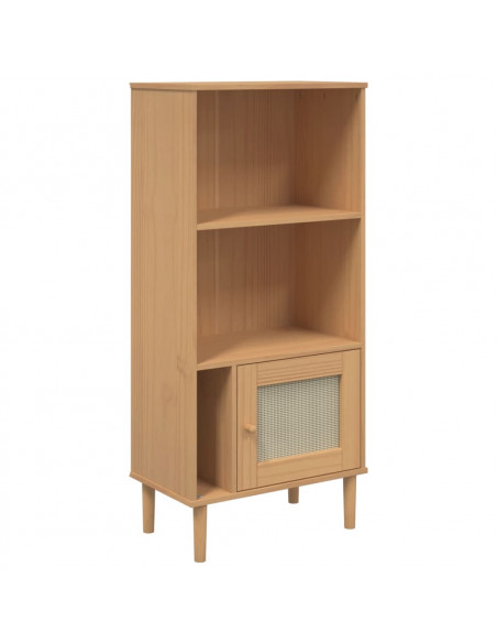 Credenza SENJA Aspetto Rattan Marrone 60x35x130 cm Legno Pino