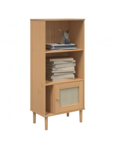 Credenza SENJA Aspetto Rattan Marrone 60x35x130 cm Legno Pino