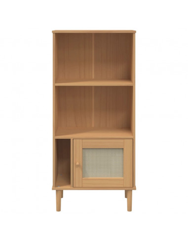 Credenza SENJA Aspetto Rattan Marrone 60x35x130 cm Legno Pino