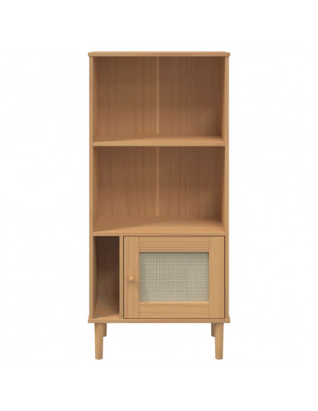Credenza SENJA Aspetto Rattan Marrone 60x35x130 cm Legno Pino