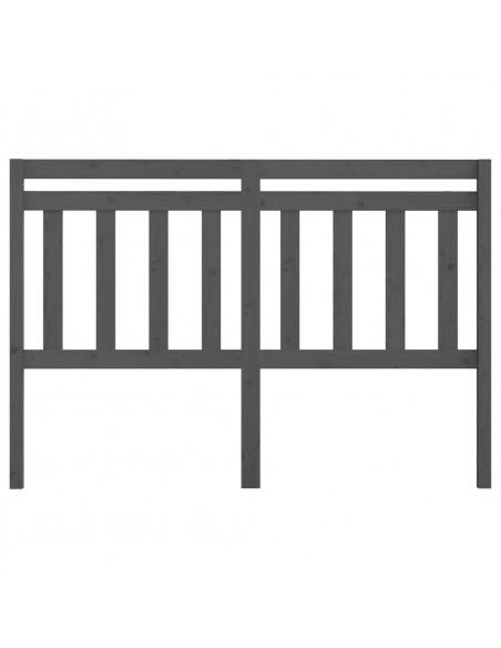 Testiera per Letto Grigia 146x4x100cm in Legno Massello di Pino