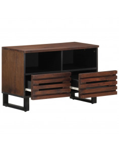 Mobile Porta TV Marrone 70x34x46 cm in Legno Massello di Mango 2