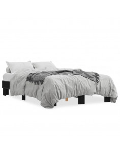 Giroletto Nero 140x200 cm in Legno Multistrato e Metallo 2