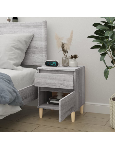 Comodino Grigio Sonoma 40x35x50 cm