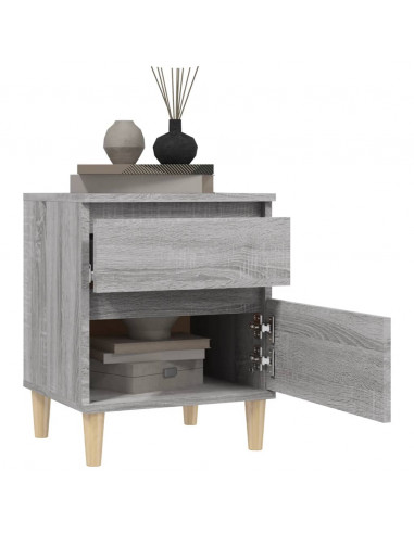 Comodino Grigio Sonoma 40x35x50 cm