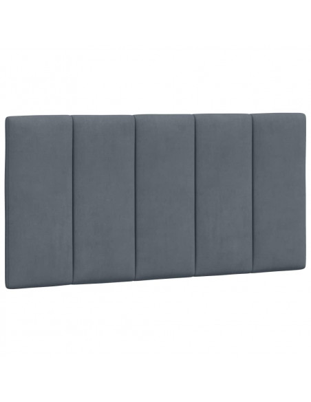 Letto con Materasso Grigio Scuro 100x200 cm in Velluto