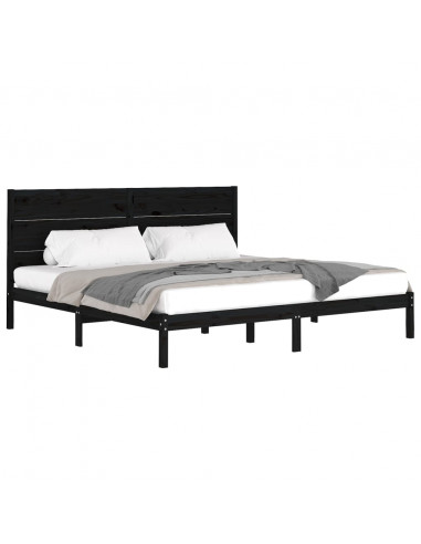 Giroletto Nero in Legno Massello di Pino 200x200 cm