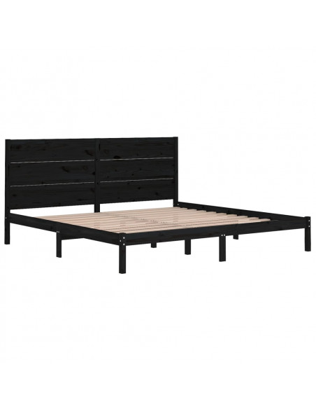 Giroletto Nero in Legno Massello di Pino 200x200 cm