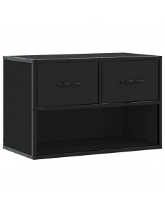 Mobile Porta TV Nero 60x31x39,5cm in Truciolato e Metallo 2