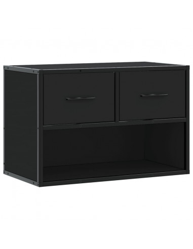 Mobile Porta TV Nero 60x31x39,5cm in Truciolato e Metallo