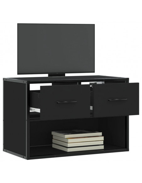 Mobile Porta TV Nero 60x31x39,5cm in Truciolato e Metallo