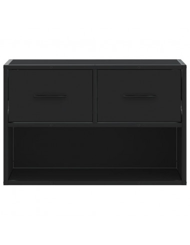 Mobile Porta TV Nero 60x31x39,5cm in Truciolato e Metallo