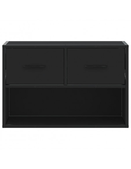 Mobile Porta TV Nero 60x31x39,5cm in Truciolato e Metallo