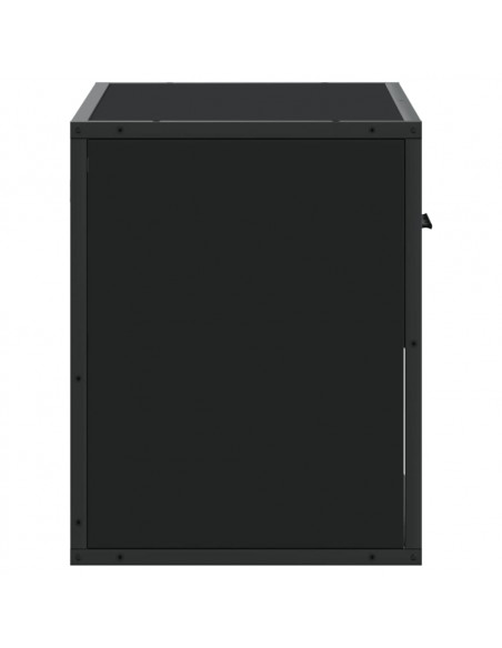 Mobile Porta TV Nero 60x31x39,5cm in Truciolato e Metallo