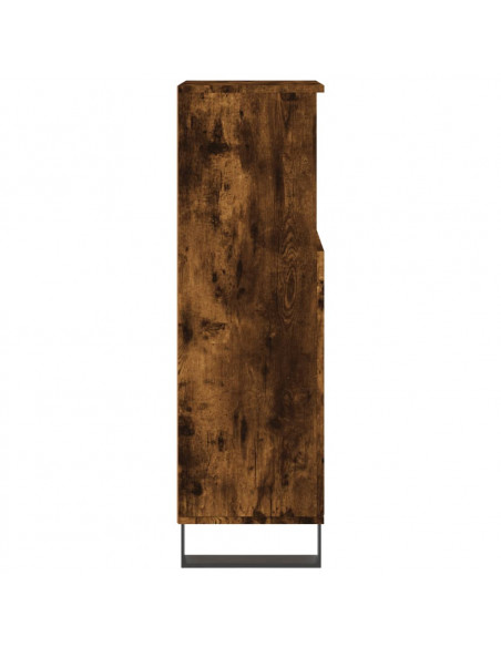 Armadietto Bagno Rovere Fumo 30x30x100 cm in Legno Multistrato