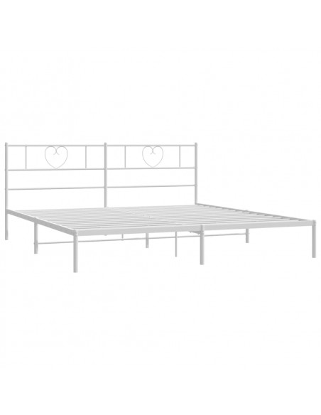 Giroletto con Testiera Metallo Bianco 200x200 cm