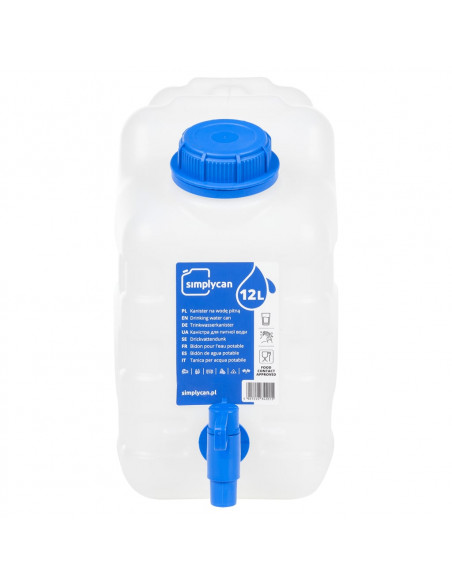 Contenitore Acqua con Rubinetto Trasparente 12 L in Plastica