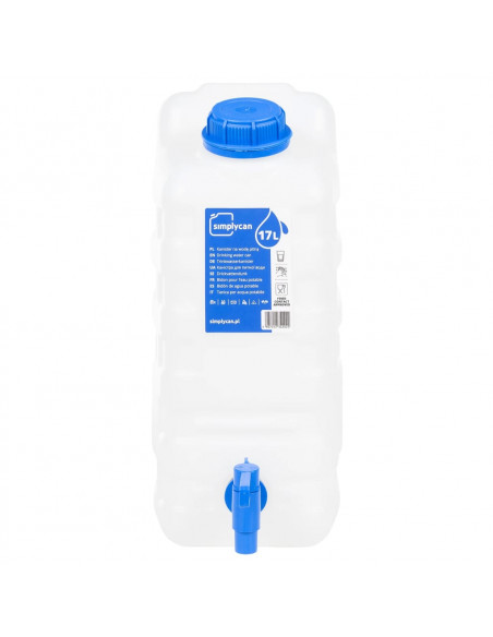 Contenitore Acqua con Rubinetto Trasparente 17 L in Plastica
