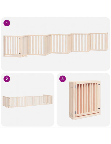 Cancello per Cani Porta Pieghevole 10 Pannelli 800 cm in Pioppo