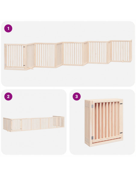 Cancello per Cani Porta Pieghevole 10 Pannelli 800 cm in Pioppo