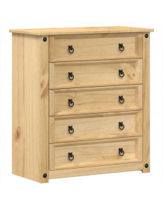 Cassettiera Corona 80x40x89 cm in Legno Massello di Pino 2