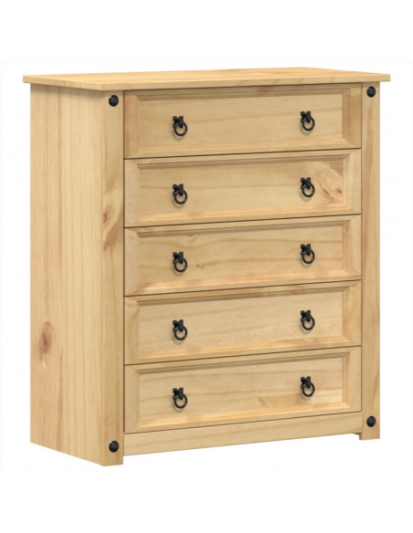 Cassettiera Corona 80x40x89 cm in Legno Massello di Pino