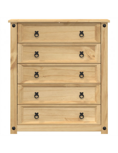 Cassettiera Corona 80x40x89 cm in Legno Massello di Pino