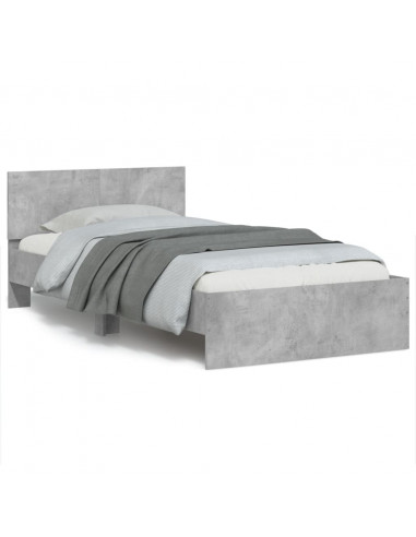 Giroletto Testiera Grigio Cemento 100x200 cm Legno Multistrato