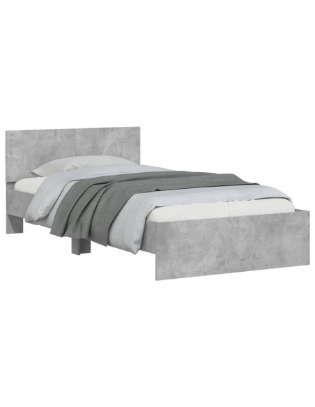 Giroletto Testiera Grigio Cemento 100x200 cm Legno Multistrato