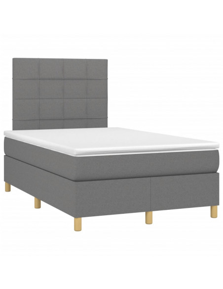 Giroletto a Molle con Materasso Grigio Scuro 120x190cm Tessuto