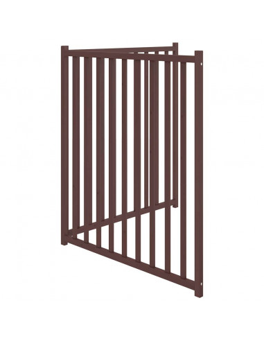 Cancello Cani Pieghevole 2Pannelli Marrone 160cm Massello Abete