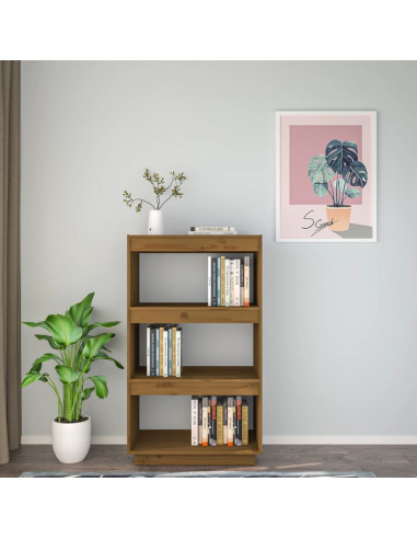 Libreria/Divisorio Miele 60x35x103 cm in Legno Massello di Pino