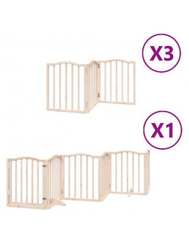 Cancello per Cani Porta Pieghevole 15 Pannelli 750 cm in Pioppo
