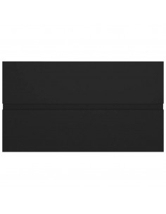 Mobile con Lavabo Integrato Nero in Legno Multistrato 2