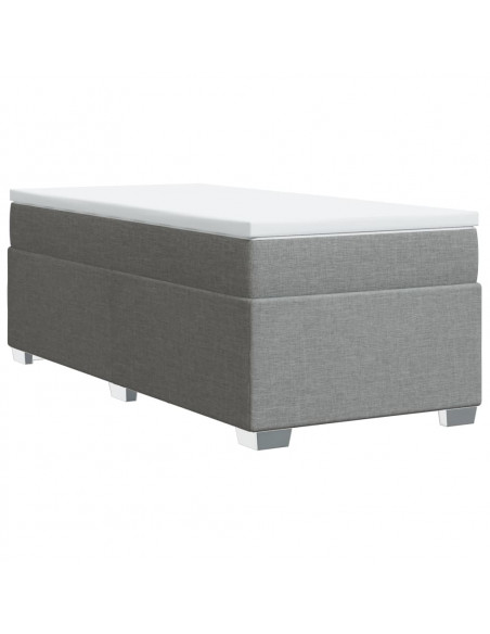 Giroletto a Molle con Materasso Grigio Chiaro 80x200 cm Tessuto