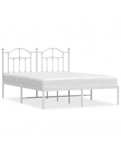 Giroletto con Testiera Metallo Bianco 135x190 cm 2