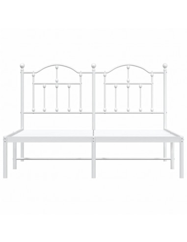 Giroletto con Testiera Metallo Bianco 135x190 cm