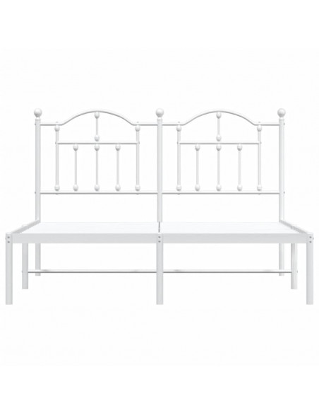 Giroletto con Testiera Metallo Bianco 135x190 cm