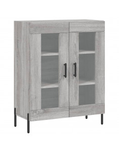 Credenza Grigio Sonoma 69,5x34x180 cm in Legno Multistrato 2