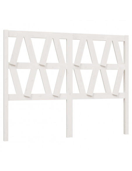Testiera per Letto Bianca 166x4x100cm in Legno Massello di Pino
