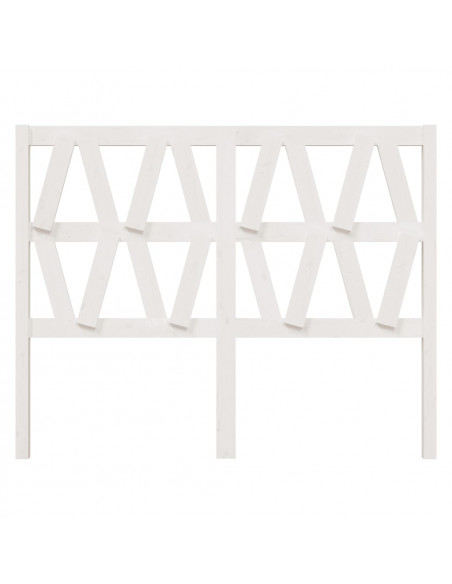 Testiera per Letto Bianca 166x4x100cm in Legno Massello di Pino