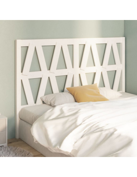 Testiera per Letto Bianca 166x4x100cm in Legno Massello di Pino