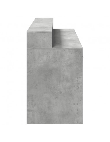 Scrivania con Luci LED Grigio Cemento 160x55x91 cm Multistrato