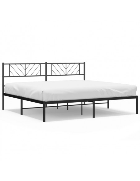 Giroletto con Testiera in Metallo Nero 183x213 cm
