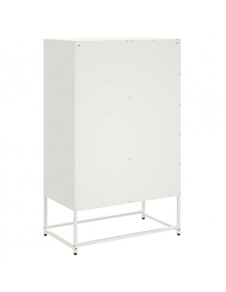 Credenza Bianca 68x39x111,5 cm Acciaio Laminato a Freddo