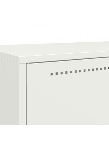 Credenza Bianca 68x39x111,5 cm Acciaio Laminato a Freddo