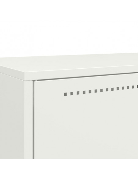Credenza Bianca 68x39x111,5 cm Acciaio Laminato a Freddo