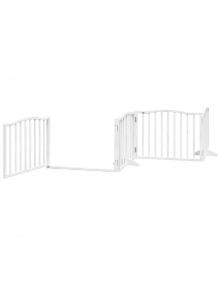 Cancello Cani Porta Pieghevole Bianco 6 Pannelli 480 cm Pioppo